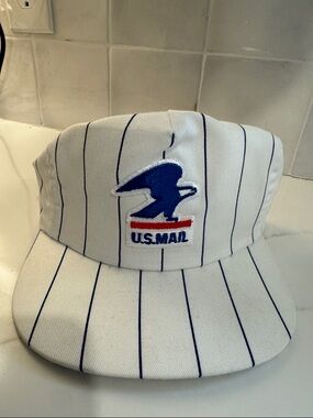 U.S. Mail White Pinstripe Postal Baseball Cap